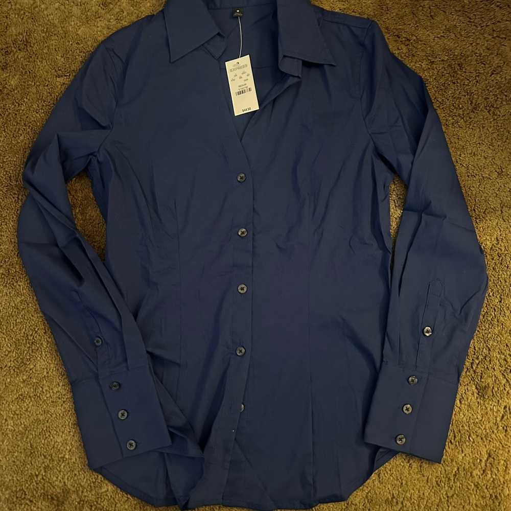 Women’s Navy Blue Dress Shirt